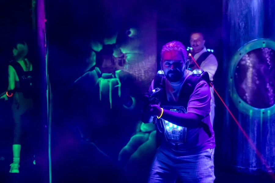 Aloha Amsterdam: Laser Tag Experience - Entering Aloha Amsterdam and Finding the Underground-Style Arena