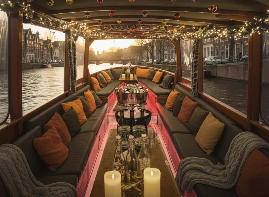 Amsterdam: 90 min Cruise with Local Guide & Unlimited Drinks - What you get included: the drinks and Dutch bites that make the time fly