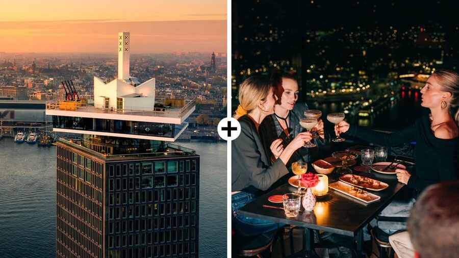Amsterdam: A'DAM Lookout Ticket and Lunch or Dinner Voucher - VR coaster and Over The Edge swing: plan for add-ons and nerves