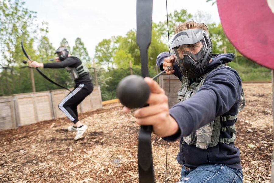Amsterdam Archery Tag: The Ultimate Group Activity - Safety setup: protective masks and foam-tipped arrows