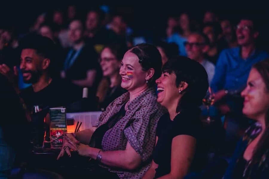 Amsterdam: ‘Boom Chicago’ English Comedy Show - Venue Experience: table seating, drink service, and a proper bar hangout