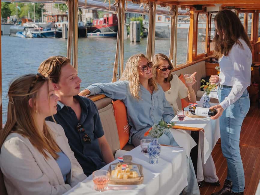 Amsterdam: Classic Saloon Boat Cruise with Cheese & Wine - Golden Age Canals, plus the sights that make Amsterdam feel like Amsterdam