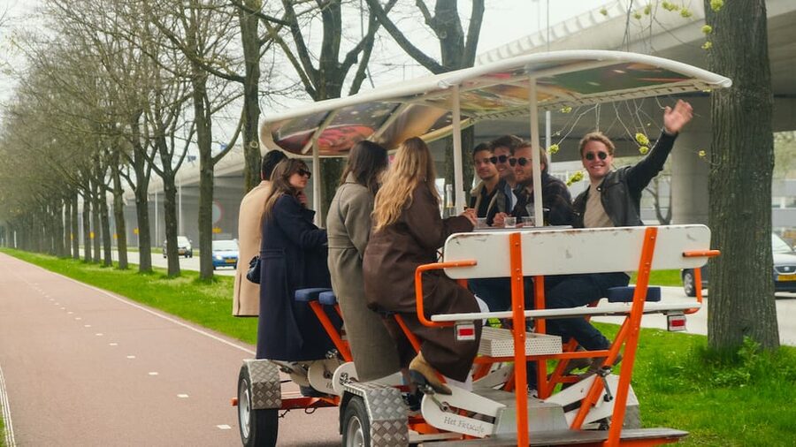 Amsterdam: Dutch Prosecco Party Bike - Coffeeshop Sloterdijk stop: a short break that changes the pace