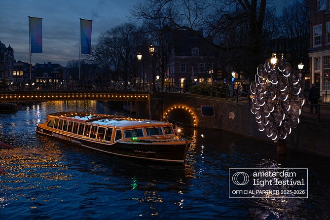 Amsterdam: heated Light Festival Cruise | Incl. Drinks Option - A Cozy Way to Do the Amsterdam Light Festival Without the Sidewalk Squeeze