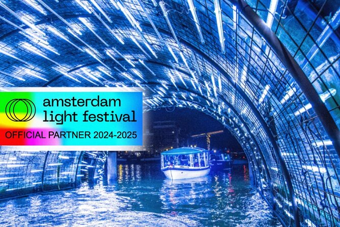 Amsterdam Light Festival: Cruise Unlimited Drinks & Bite option - ARTIS Royal Zoo from the canal: a classic stop in central Amsterdam