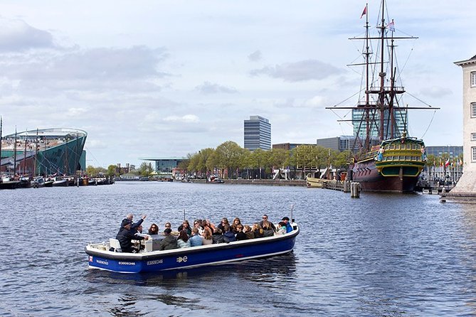 Amsterdam Open Boat Sightseeing Canal Cruise - NEMO Science Museum and the modern side of Amsterdam