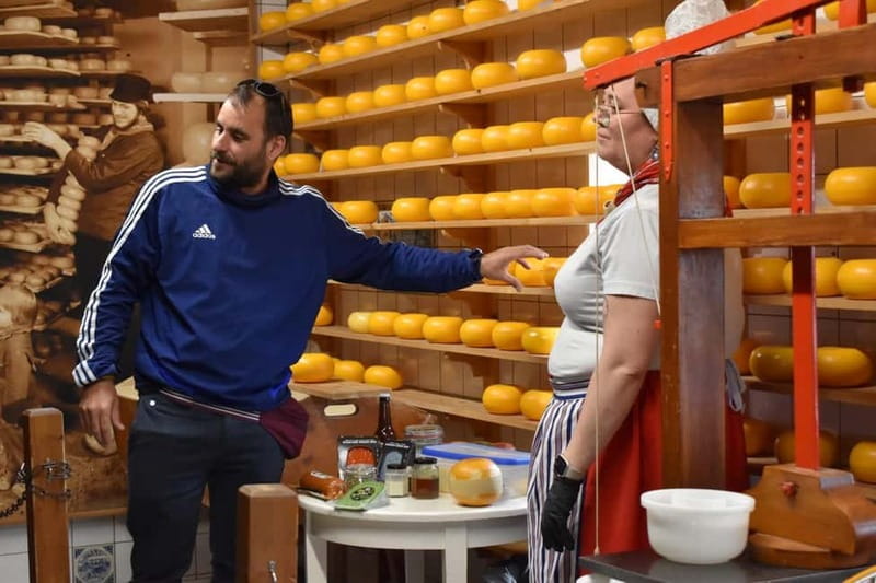 From Amsterdam: Keukenhof Tulips, Windmills & Volendam - The Farm Stop: Wooden Clogs, Gouda and Edam, and Cookie Tasting