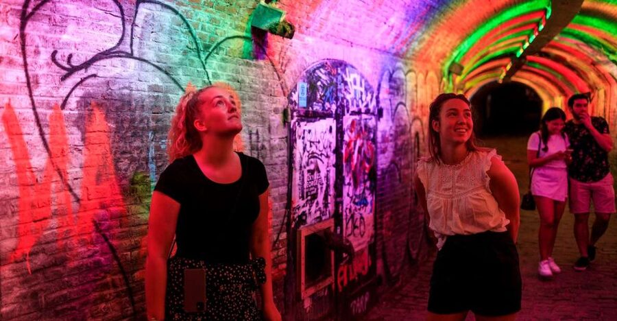 Utrecht: Guided Lumen Walking - The start: letting the Roman Castellum Wall of light set the tone